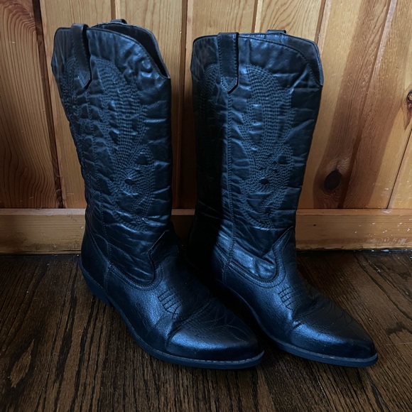 Black cowboy cowgirl boots - Picture 3 of 5